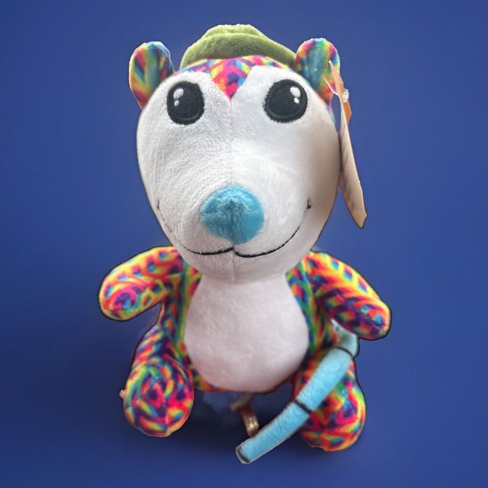 Ideal Toys Direct Plush Stuffed Animal 8" Multicolor Possum w/ Green Hat w/tag